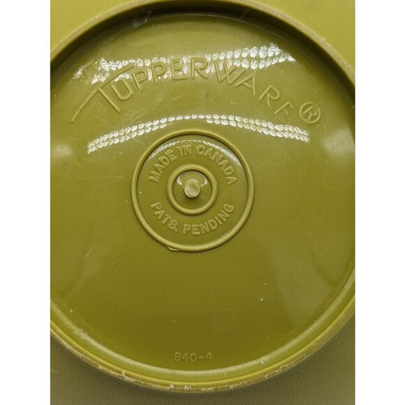 Vintage 1970's Tupperware 840 Olive Green Servalier 2 Bowl Set - Picture 4 of 5